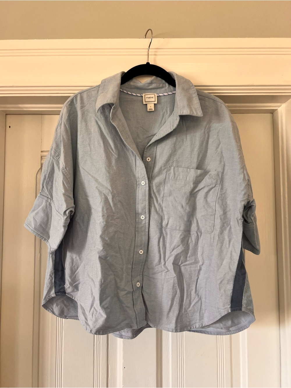 Maeve Light Blue Casual Button-Down Shirt